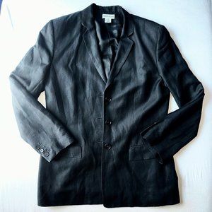Vintage Black Linen Ann Taylor Blazer (Size 10)